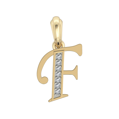 Gold Alphabet F charm